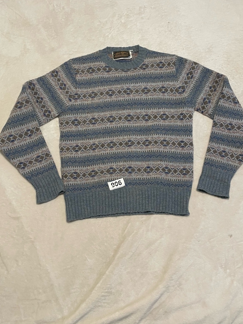 Vintage Eddie Bauer Sweater Nordic Fair Isle Snowflake Button Women’s Ms